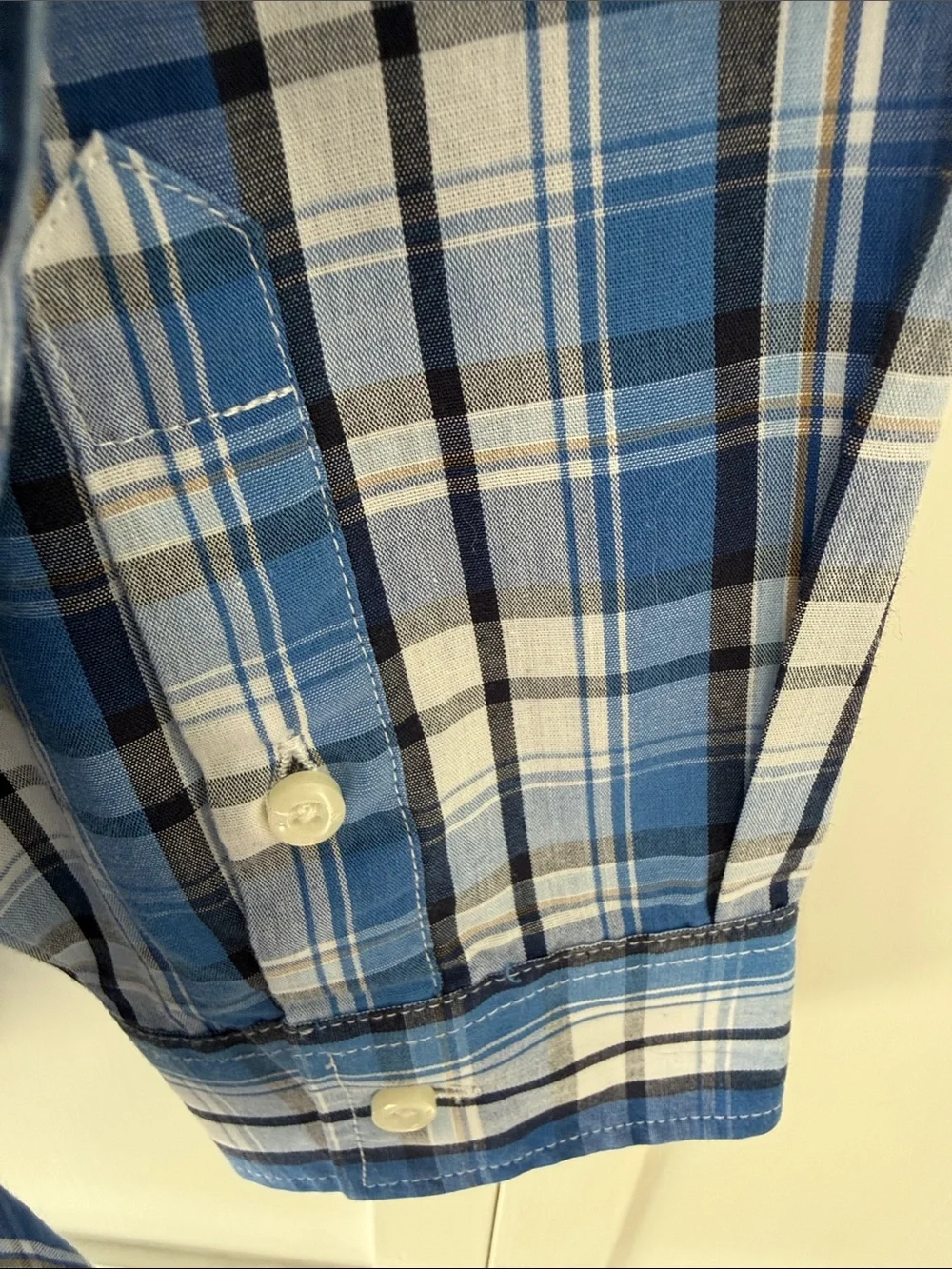 Nautica Boys Blue Plaid Button-Down Shirt Size 20